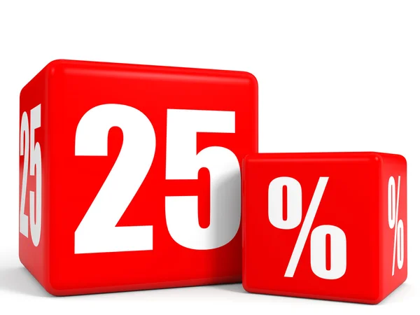 Red sale cubes. Twenty five percent discount. — Stock Photo, Image