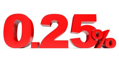 Kırmızı sıfır noktası iki yüzde beş. %0.25 indirim.