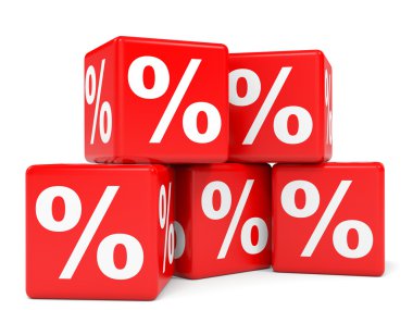 İndirim. Kırmızı küpler.