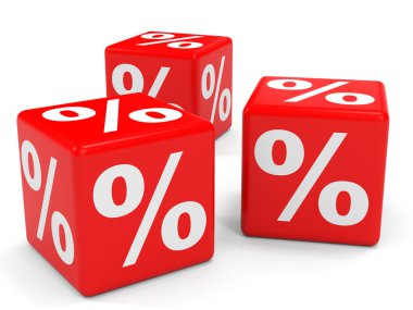 İndirim. Kırmızı küpler.