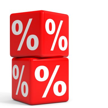 İndirim. Kırmızı küpler.