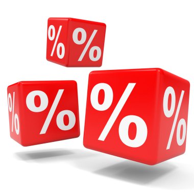 İndirim. Kırmızı küpler.