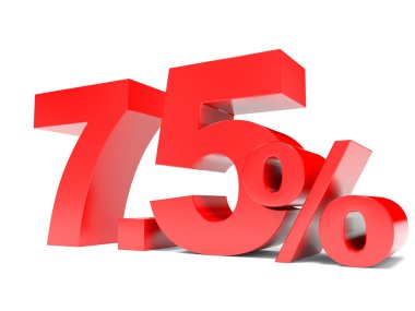 Kırmızı yedi nokta beş yüzde. 7.5 yüzde indirim.