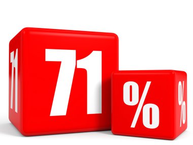 Kırmızı satış küp. Yüzde yetmiş bir indirim.