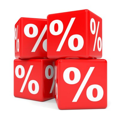 İndirim. Kırmızı küpler.