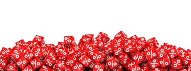 İndirim. Kırmızı küpler.