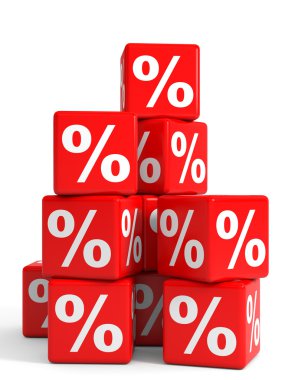 İndirim. Kırmızı küpler.