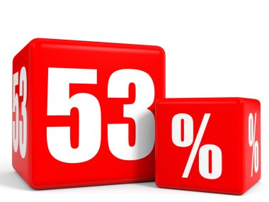 Kırmızı satış küp. Elli üç yüzde indirim.