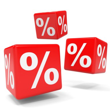 İndirim. Kırmızı küpler.