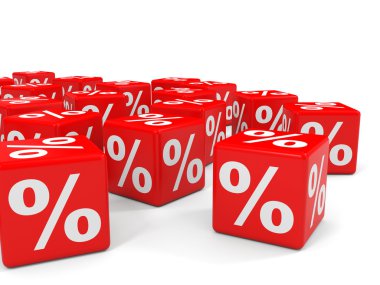 İndirim. Kırmızı küpler.