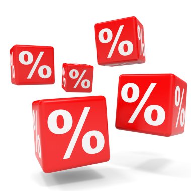 İndirim. Kırmızı küpler.