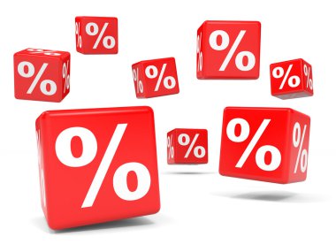 İndirim. Kırmızı küpler.