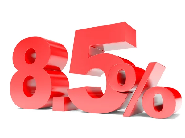 Red eight point five percent off. Discount 8.5 percent. — Stock Photo, Image