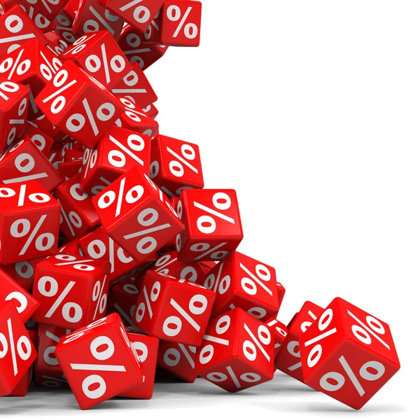 İndirim. Kırmızı küpler.