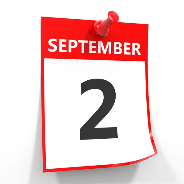 2 hoja de calendario de septiembre con pin rojo . —  Fotos de Stock