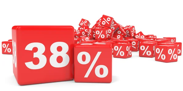 Cubos rojos de venta. Treinta y ocho por ciento descuento . — Foto de Stock