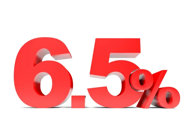 Rojo seis punto cinco por ciento de descuento. Descuento 6.5 por ciento . —  Fotos de Stock