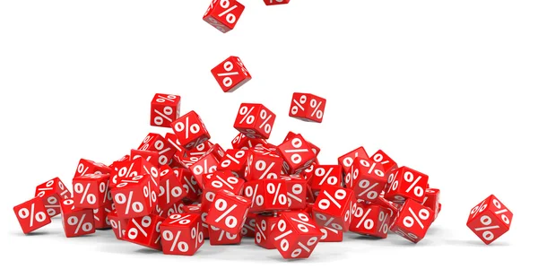 İndirim. Kırmızı küpler.