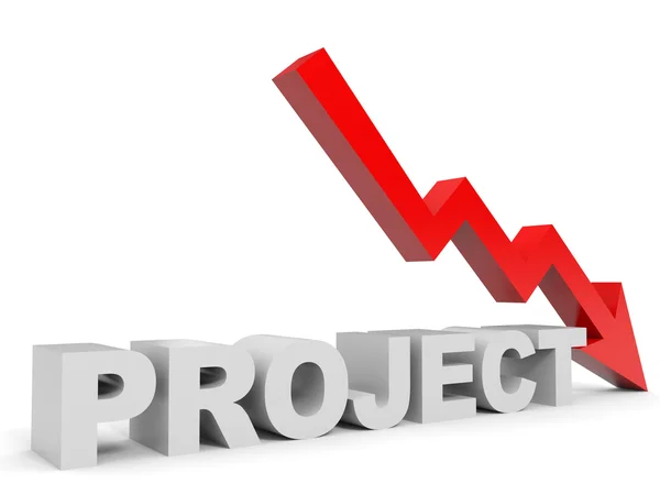 Graph down project arrow. — Stock Photo, Image