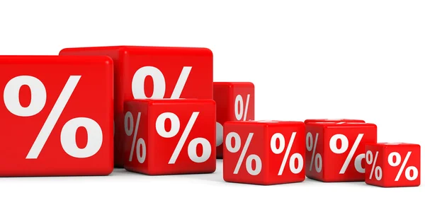 Discount. Red cubes. — Stock Photo, Image