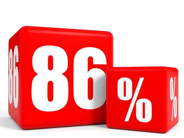 Red sale cubes. Eighty six percent discount. — Stock Photo, Image