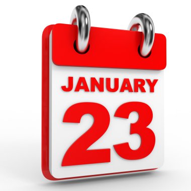 Beyaz arka plan üzerinde 23 Ocak takvim.