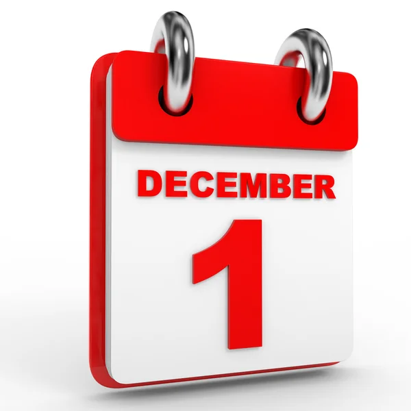 1 december calendar on white background. — Stock Photo, Image