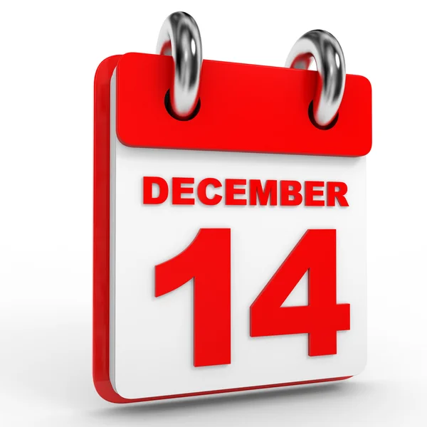 14 december calendar on white background. — Stock Photo, Image