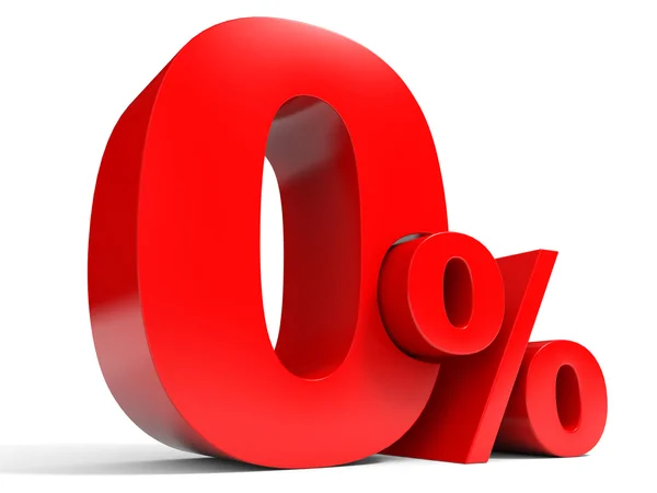 Red zero percent off. Discount 1%. — Stockfoto