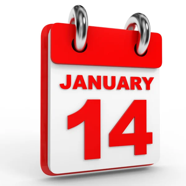 14 januari kalender op witte achtergrond. — Stockfoto