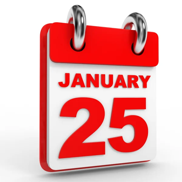 25 januari kalender op witte achtergrond. — Stockfoto