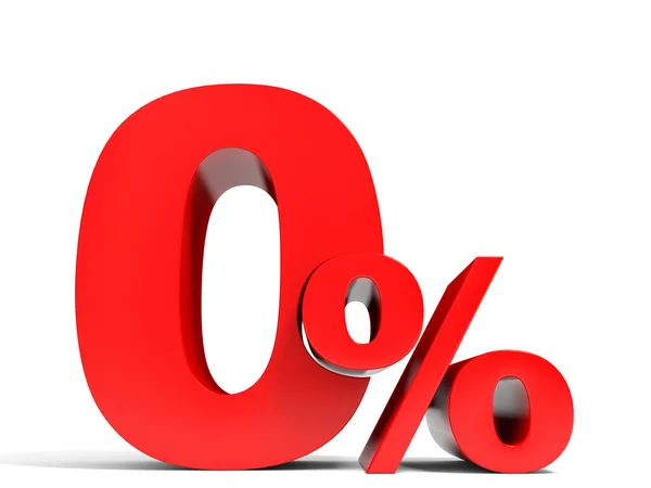 Red zero percent off. Discount 1%. — Stockfoto