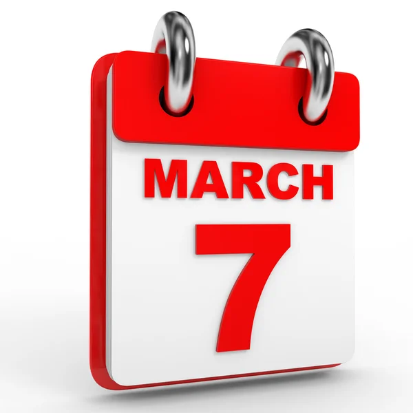 March 7. Calendar on white background. — Stock Photo © iCreative3D  #148203327
