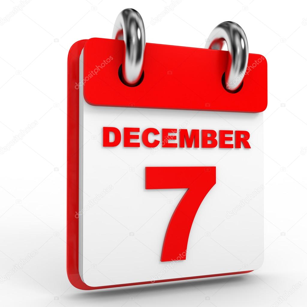 12 月7 日在白色背景上的日历 图库照片 C Icreative3d 12 月7 日在白色背景上的日历 图库照片 C Icreative3d