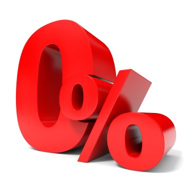 Red zero percent off. Discount 1%. 