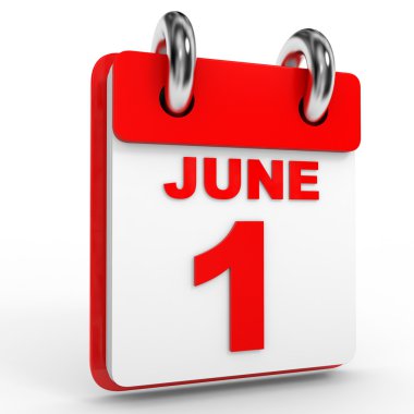 1 juin calendrier sur fond blanc . — Photo de stock par ©iCreative3D - 95750484