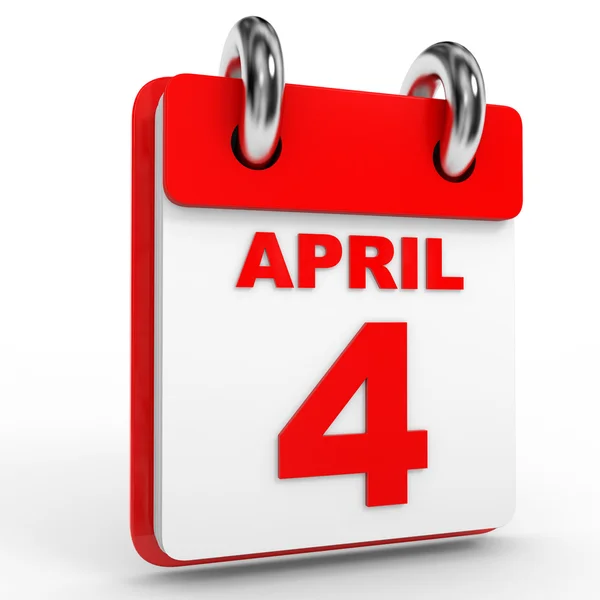 4 april agenda op witte achtergrond. — Stockfoto