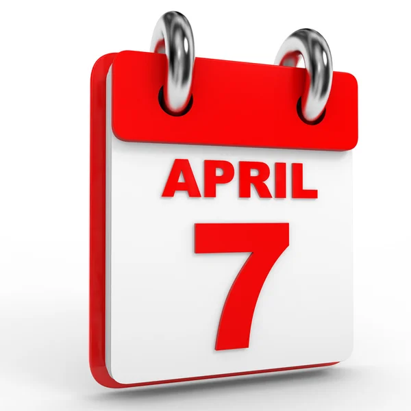 7 april calendar on white background. — Stock Photo, Image