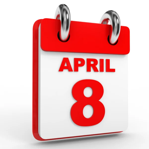 8 april calendar on white background. — Stock Photo, Image