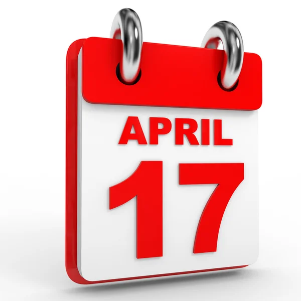 17 kwietnia kalendarz na białym tle. — Zdjęcie stockowe