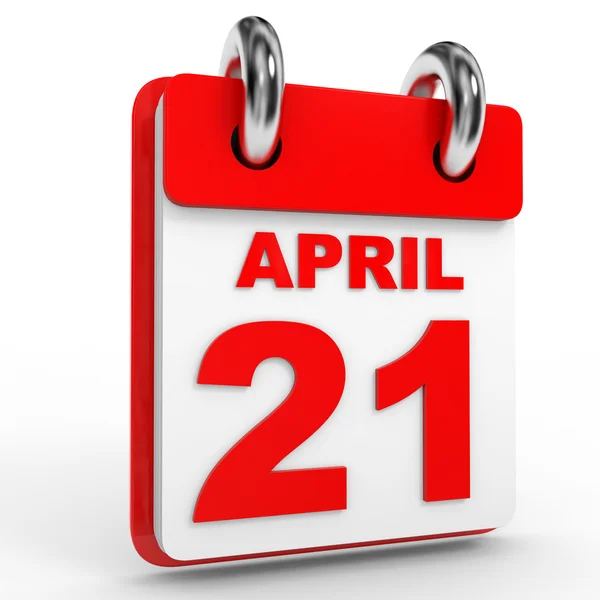 21 april calendar on white background. — Stock Photo, Image