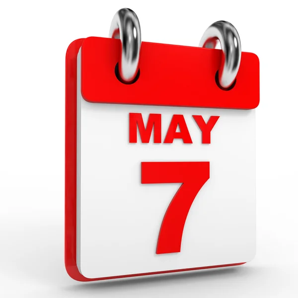 7 may calendar on white background. — Stock Photo, Image