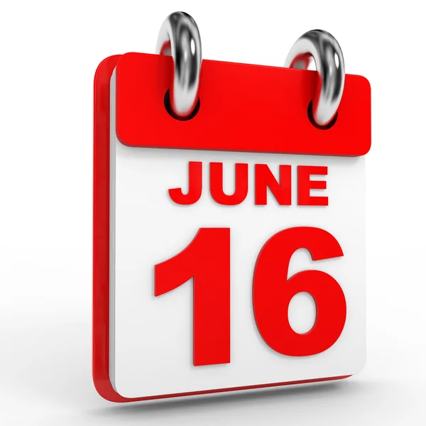 16 june calendar on white background. — Stock Photo, Image