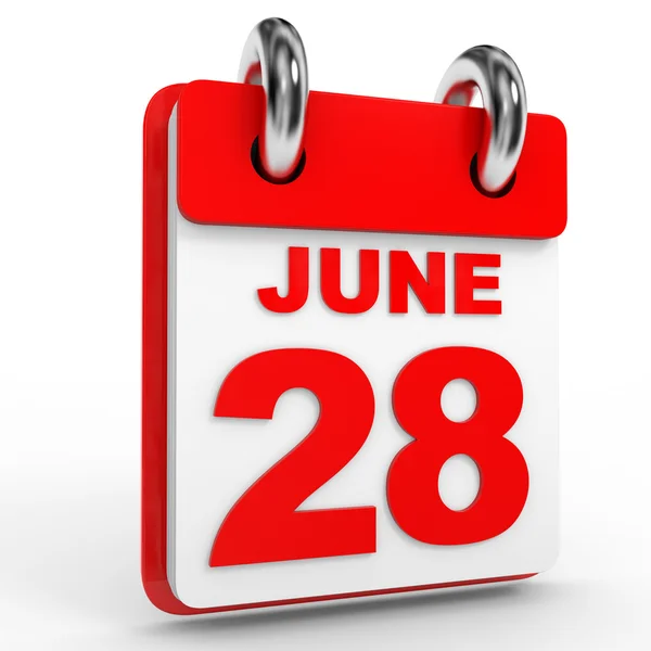 28 june calendar on white background. — Stock Photo, Image