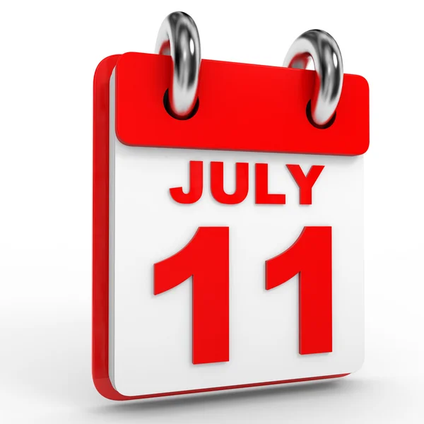 11 lipca kalendarz na białym tle. — Zdjęcie stockowe