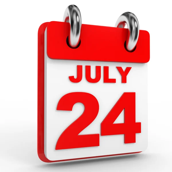 24 июля календарь на белом фоне . — стоковое фото