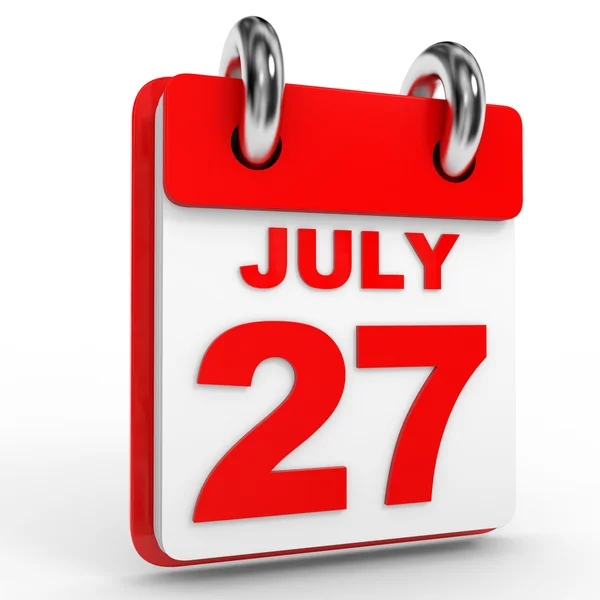 7 月 27 日在白色背景上的日历. — 图库照片