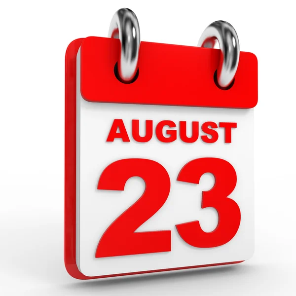 23 agosto calendário no fundo branco . — Fotografia de Stock