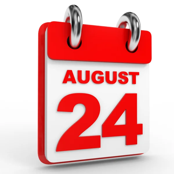 24 agosto calendario sobre fondo blanco . — Foto de Stock