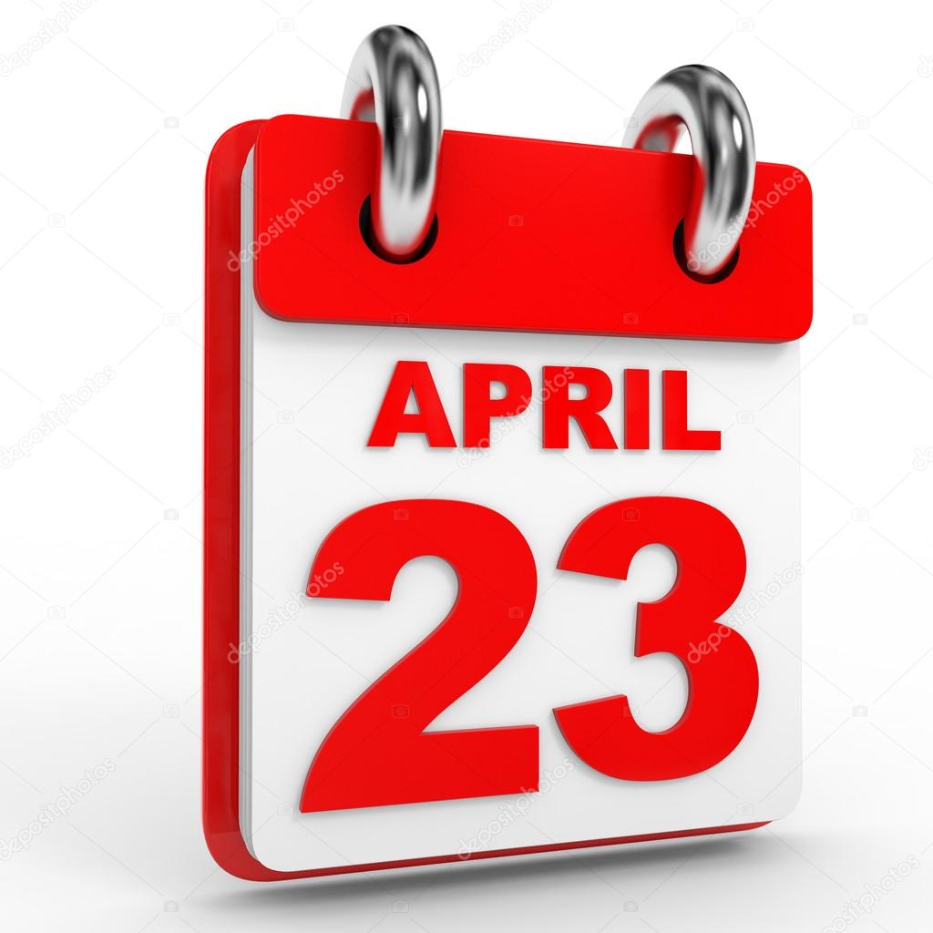 23 april calendar on white background. — Stock Photo © iCreative3D ...